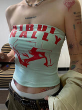 Aiertu - Sexy Streetwear Light Blue Vintage Letter Printing Tank Women Y2k Aesthetic Boob Tube Top Tanks Summer Grunge Crop Camisoles Aiertu