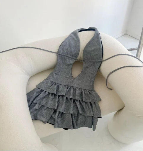 Aiertu - New Solid Color Suspender Dress for Women Spring and Autumn Retro Hot Girl Design Sexy Fashion Slim Suspender Cake Dress Aiertu