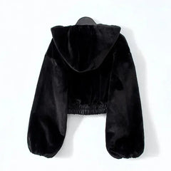 Aiertu - Fashion Zipped Up Coat Women's Hooded Outwear Female Parkas Winter Lamb Fur Fleece Coat Y2k Korean Fashion Vintage Crop Jackets Aiertu
