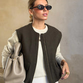 Aiertu - Winter New Vintage Solid Vest Jacket Women Round Neck Zipper Cardigan Waistcoat Streetwear Fashion Sleeveless Outerwear Aiertu
