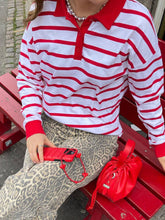 Aiertu - Women Baggy Striped Long Sleeve Tee Top Lapel Collared Shirt Y2k Loose Color Block Casual Loose Pullover Fall Streetwear Aiertu
