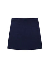 Aiertu Women Fashion Navy Blue Knitted Straight Mini Skirt Vintage High Elastic Waist Female Chic Lady Skirts Aiertu