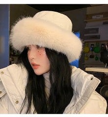 Aiertu - New Hairy Fisherman's Hat for Autumn and Winter Warm Ear Protection and Winter Water Bucket Hat Basin Hat Aiertu