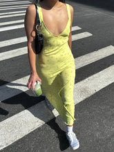 Aiertu Yellow Floral Print Summer Vacation Beach Dresses For Women Sleeveless V Neck Elegant Sexy Boho Mermaid Dress Aiertu
