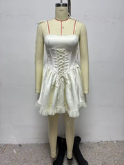 Aiertu - European and American style pure sexy slim-fitting strappy suspender dress niche design short skirt Aiertu