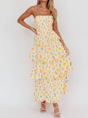 Aiertu Strapless floral maxi dress shopify