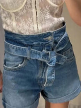 Aiertu - Denim Wide Leg Shorts Women High Waist Zipper Pocket Vintage Short Pants Female 2026 Summer Commute Street Solid Lady Shorts Aiertu