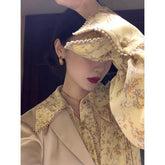 Aiertu Vintage Floral Shirts Women Streetwear Print Long Sleeve Chiffon Blouses Summer Ladies Elegant Loose All Match Tops New Aiertu
