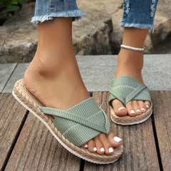 Aiertu Comfortable Women's Summer Slides, Open Toe Casual Fashion Slide Sandals, Quick-Drying Outdoor Slip-On Flip Flops Aiertu