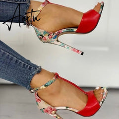 10cm Super High Heels Ladies Increased Stiletto Open Toe Sandals with Heel Women's Shoes Womens Fashion Summer Sexy Aiertu