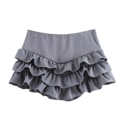 Aiertu - American hot girl high waist all-match cake skirt female summer new style college style A-line short skirt Aiertu