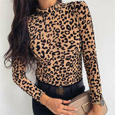 Aiertu business casual outfits Women's Fashion round Neck Long Sleeve Sexy T-shirt aiertu
