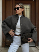 Aiertu - Stand Collar Short Jacket For Women Fashion Loose Single Breasted Coat Casual 2025 Spring Autumn New Solid Woman Outwear Aiertu