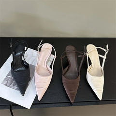 Aiertu - 2025 New Spring Buckle Strap Women Pumps Sandals Fashion Shallow Thin Heels Pointed Toe Slingback Mules Tacones Mujer Aiertu
