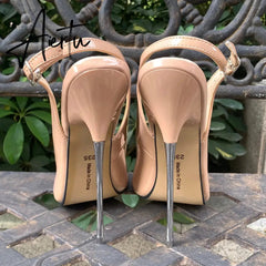 16cm Extreme High Heels Sandals Sexy Pumps Metal Heel Peep Toe Slip On Fetish Cosplay Drag Queen Cross Dresser Unisex Shoes 29cm Aiertu