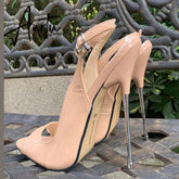 16cm Extreme High Heels Sandals Sexy Pumps Metal Heel Peep Toe Slip On Fetish Cosplay Drag Queen Cross Dresser Unisex Shoes 29cm Aiertu