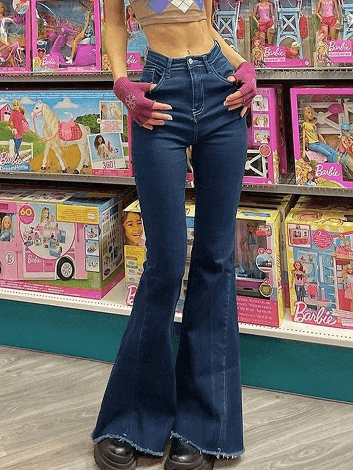 Aiertu Classic High Waist Flare Jeans Aiertu