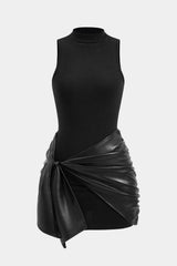 Aiertu Tie Front Sleeveless Mini Dress Aiertu
