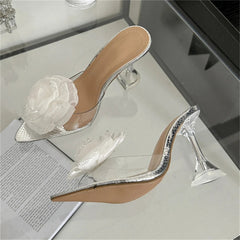 Aiertu - PVC Transparent Women Slippers Pumps Designer Wedding Party Pointed Toe High Heels Sandals Spring Ladies Shoes Aiertu