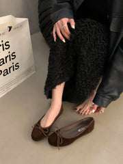 Aiertu - Red New Women Flat Shoes Fashion Shallow Slip On Ladies Elegant Ballerinas Shoes Soft Flat Heel Outdoor Casual Mary Jane Aiertu