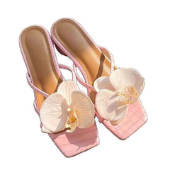 Aiertu - Sandals Decorations Flower Shoe Accessories Vacation Style Removable Butterfly Orchid Shoes Charms DIY Shoe Buckle Clogs Buckle Aiertu