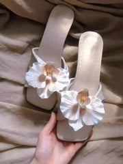 Aiertu - Summer Women Flower Slippers Casual Comfort Outdoor Shoes Ladies Casual Dress Street Style Slides Aiertu