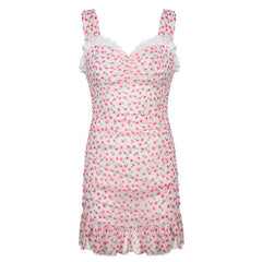 Aiertu - Ruffle Floral Sleeveless Mini Dress Aiertu