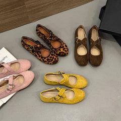 Aiertu - Leopard Marie Janes Shoes Flats Sandals Women Sneakers Casual Loafers Summer Trend Shallow Suede Zapatillas De Mujer Dress Aiertu