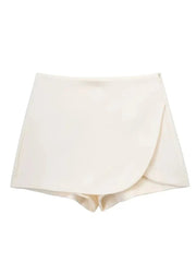Aiertu - Summer New Women's High Waist Asymmetric Mini Skirt Korean Classic Fashion Short Skirt Casual Women's Solid Color Short Skirts Aiertu