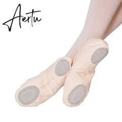 1pair Children Girls Practise Ballerina Shoes Canvas Soft Sole Ballerina Ballet Dance Slippers Ballet Shoes Woman Dance Shoes Aiertu