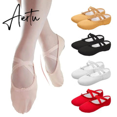 1pair Children Girls Practise Ballerina Shoes Canvas Soft Sole Ballerina Ballet Dance Slippers Ballet Shoes Woman Dance Shoes Aiertu