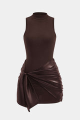 Aiertu Tie Front Sleeveless Mini Dress Aiertu
