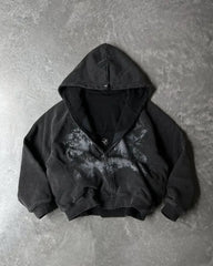 Aiertu - High Street Hip-hop Trendy Clothing Black Pattern Zipper Hoodie Y2k Gothic Retro Casual Comfortable Loose Cardigan Jacket Aiertu