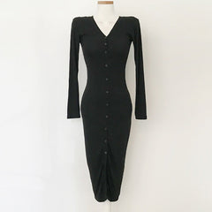 Aiertu leapord halloween outfit Women's Slim-Fit Low-Cut Dress with Long Sleeves Dress aiertu