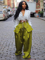 Aiertu - Cargo Pants Women 2026 Summer Fashion Women's Casual Pant Streetwear Ins Detachable 3D Pocket High Waisted Wide Leg Pants Aiertu