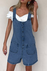 Aiertu -Casual Pocket Buttons U Neck Loose Rompers aiertu