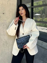 Aiertu - Elegant Office Lady Blazer Coat Fashion Single Buckle V-neck Femlae Jackets 2025 Spring Long Sleeve Women Commuting Outwears Aiertu