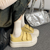 Aiertu - Women's Sneakers With Platform Thick Sole Hoof Heels Fabric Low Canvas PU Rubber Women's Sneakers With Platform Thick Sole Canva Aiertu