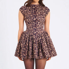 Aiertu - Women's High-end Party Sexy Leopard Print Backless Dress Women's Sweet and Spicy A-line Dresses 2025 Aiertu