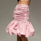 Aiertu - layered look inspo Fashion Ruched Cake Skirts Splice Zipper High Waist Solid Color Skirt Women's Slim Patchwork Pleated Skirt Sexy Hot Girl Aiertu
