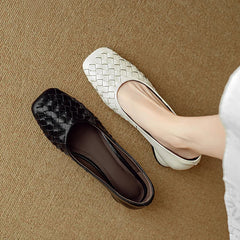 Aiertu - Woman Fashion Heeled Sandals Summer Dress Shallow Shoes Weave Retro Women Shoes 2025 New Designer Trend Walking Zapatos De Mujer Aiertu