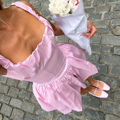 Aiertu Summer One-piece Dress New Arrivals A Line Short White Dress Mini Sleeveless Party Dresses Women Clothing Aiertu