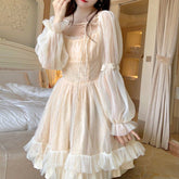Aiertu Lolita Kawaii Dress Women Casual Long Sleeve Vintage Y2k Mini Dress Female Japanese Style One Piece Dress Korean Autumn Aiertu