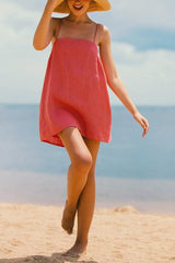 Aiertu Minimalism Linen Slip Mini Dress Aiertu