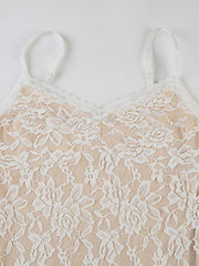 Aiertu -Bow Lace Layered V-Neck Cami Dress aiertu