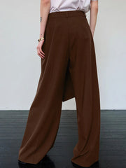 Aiertu - Autumn Loose High-Waist Long Pants Women Elegant Elastic Fashion Casual Pleated Patchwork High Waist Female Long Pants Aiertu