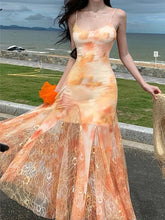 Aiertu - Spaghetti Strap Sleeveless Bodycon Floral Dress Women Summer Elegant Fishtail Slim Clothes Sexy Female Casual Dresses Robe Mujer Aiertu