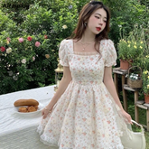 Aiertu Mini Dresses Women Tender Sweet Summer Puff Sleeve Princess Vestidos Elegant Ladies Vintage Prairie Chic Fashion Casual Aiertu