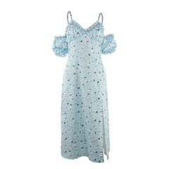 Aiertu - Sexy V-neck Fungus Edge Tube Midi Dress Aiertu