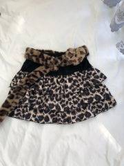 Aiertu - Y2K Street Punk Trend Girl Leopard Print Denim Sexy Short Skirt Hip-hop American Autumn New Slim Butt-covering Skirt for Women Aiertu